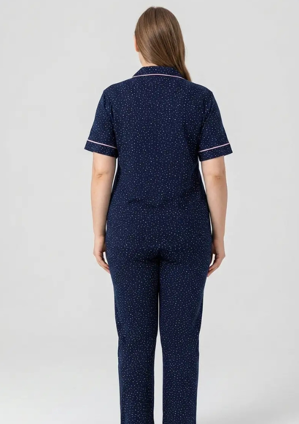 Piżama Damska Navy Harmony, Granatowy, r. 2XL-4XL