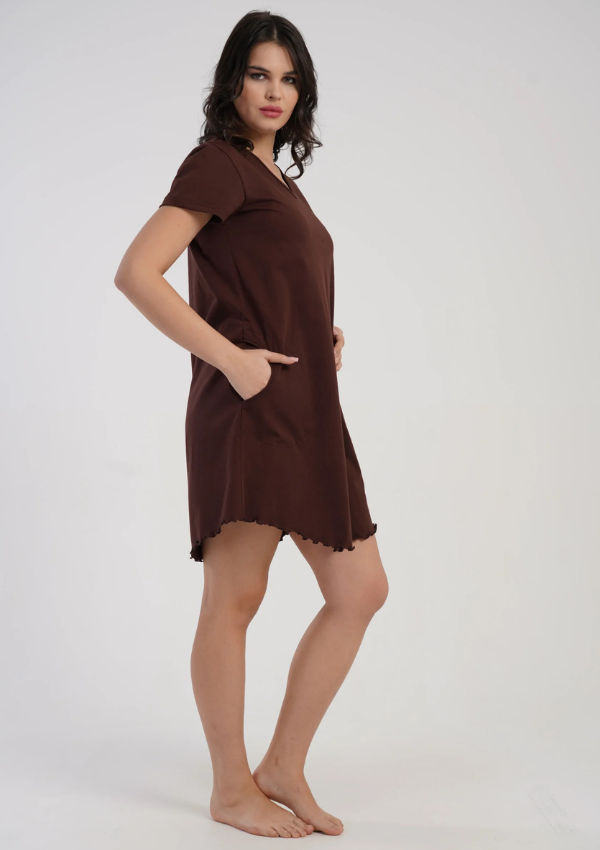 Koszula Nocna Vienetta Choco Comfort, Brązowy, r. M-XXL