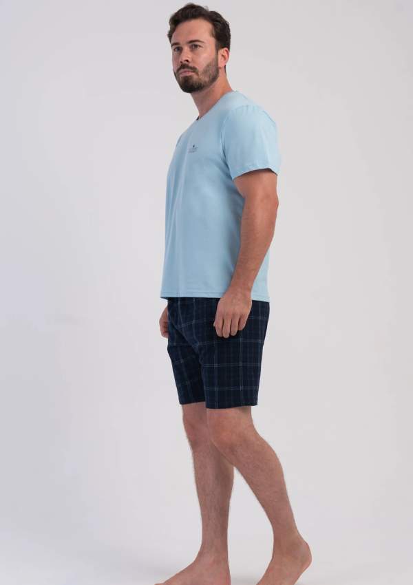 Piżama Męska Vienetta Sky Navy, Niebieski, r. M-XL