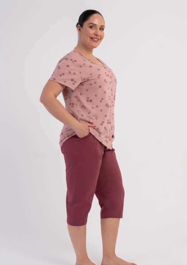 Piżama Damska Vienetta Floral Harmony, Różowy, r. 1XL-4XL