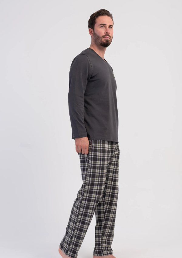 Piżama Męska Vienetta Graphite Forest, Szary, r. M-XXL