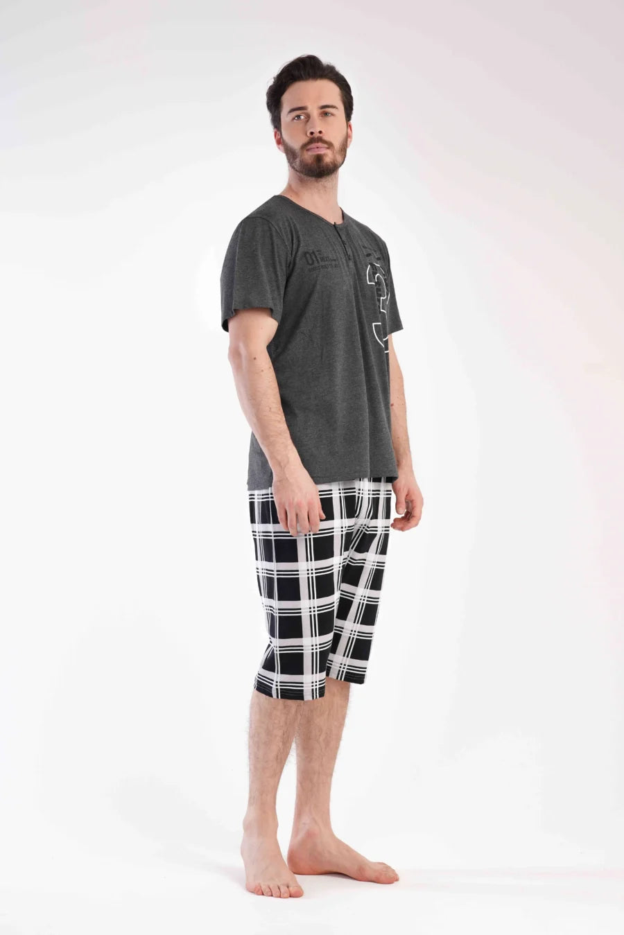 Piżama Męska Vienetta Three, Szary, r. 1XL-4XL