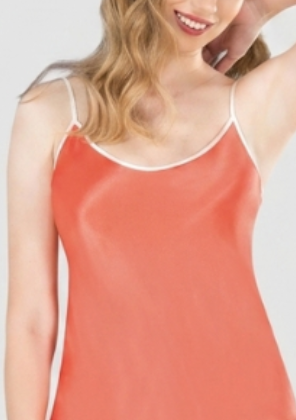 Piżama damska satynowa Vienetta, Coral Satin, S - XL