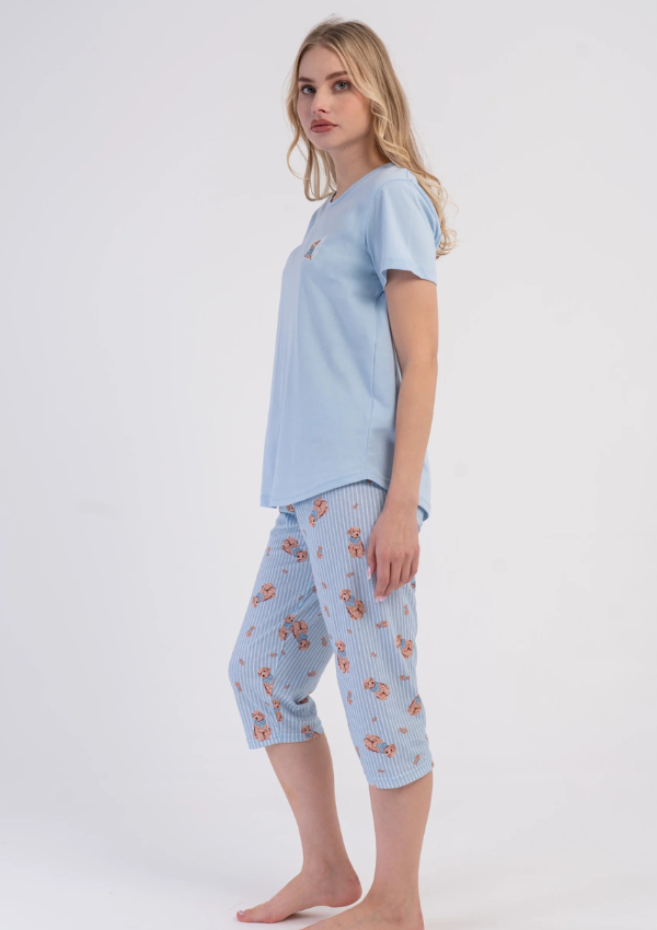 Piżama Damska Vienetta Sky Teddy, Niebieski, r. M-XXL