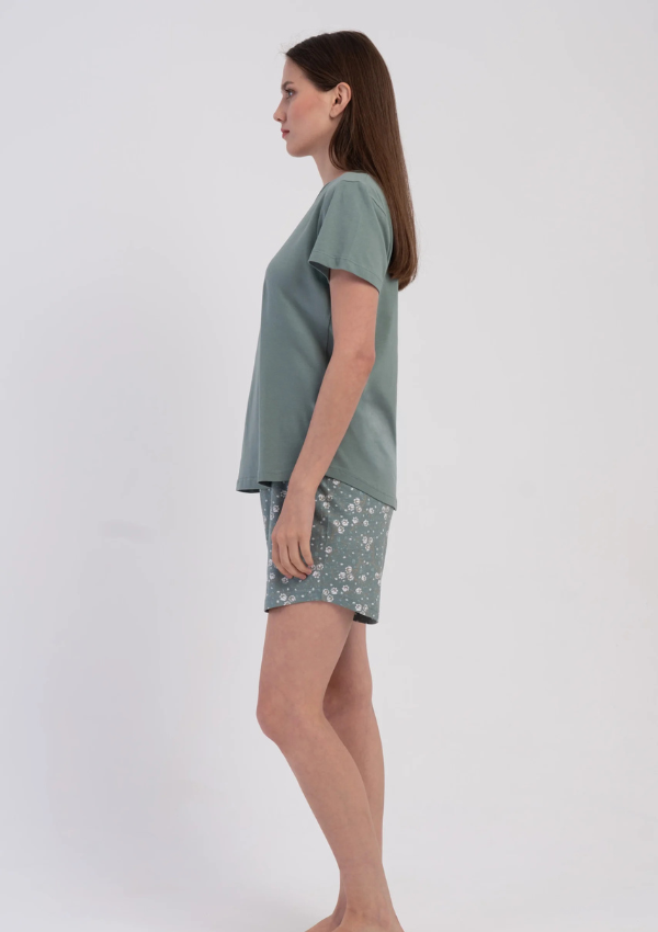 Piżama Damska Vienetta Summer Shorts, Zielony, M-XXL