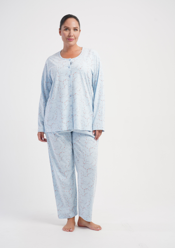 Piżama Damska Vienetta Pastel Comfort, Niebieski, r. 1XL-4XL