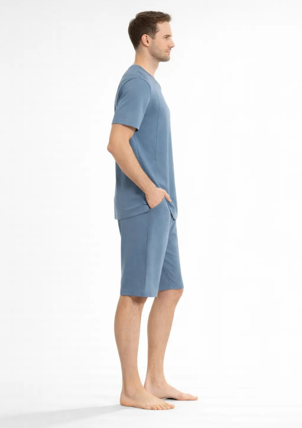 Piżama Męska Steel Blue Set, Niebieski, r. M-XL