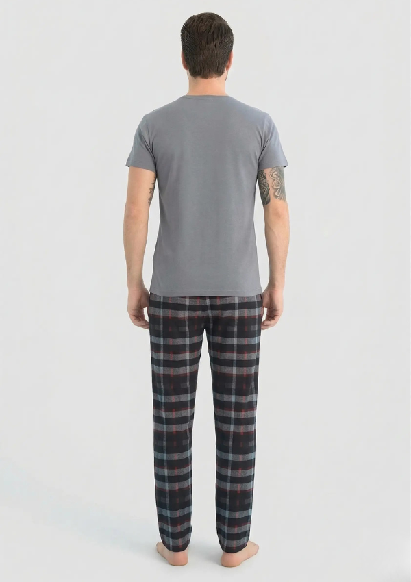 Piżama Męska Grey Classic, Szary, r. M-XL