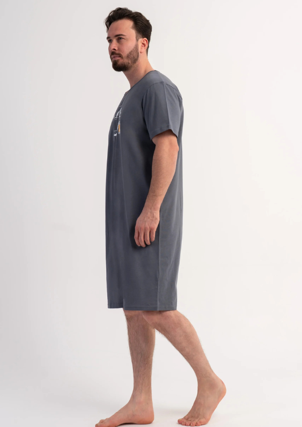 Koszula męska Vienetta Holiday Escape, Szary, r. L-XXXL