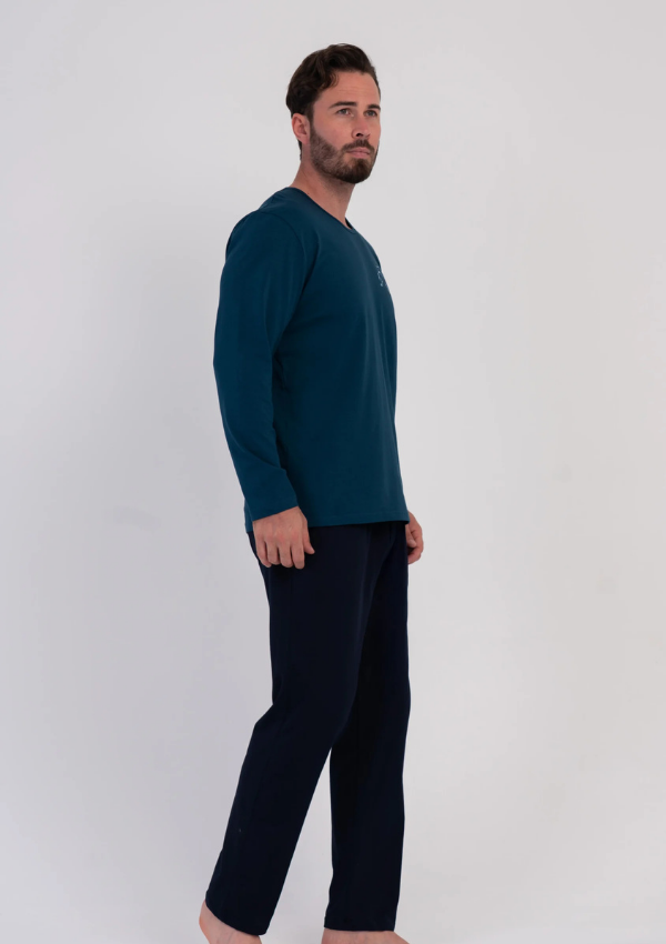 Piżama Męska Vienetta Deep Teal, Granatowy, r. 5XL-7XL