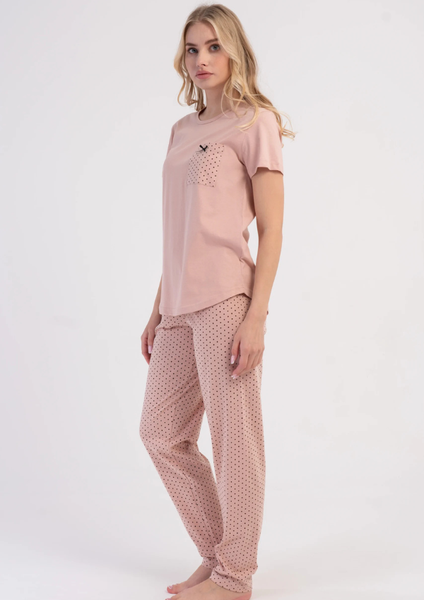 Piżama Damska Vienetta Pink Delight, Różowy, r. S-XL