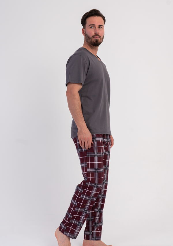 Piżama Męska Vienetta Graphite Home, Szary, r. 1XL-4XL
