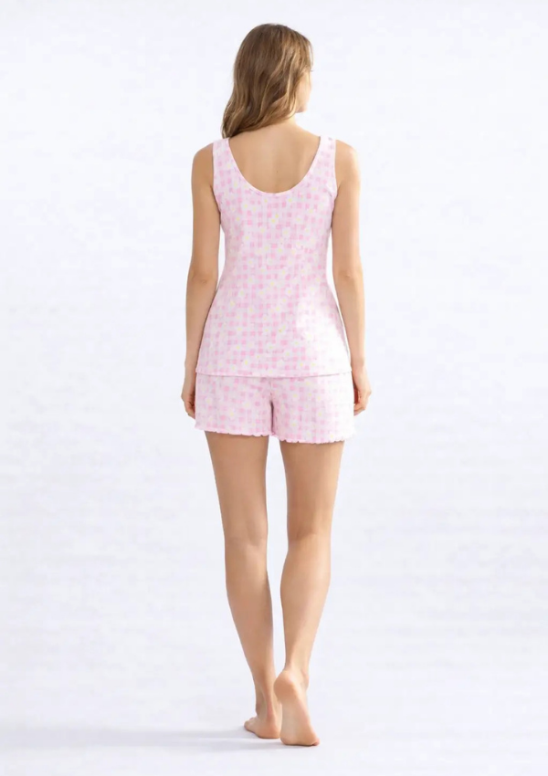 Piżama damska Blush Check Set, Różowy, r. M - XXL