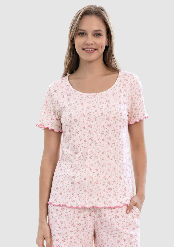 Piżama Damska Pink Blossom, Różowy, M-XL
