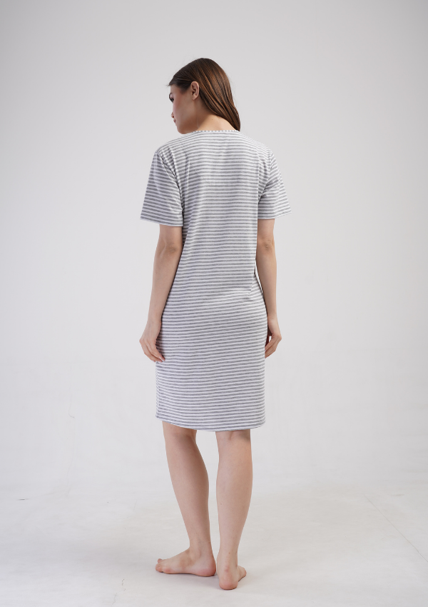 Koszula do Karmienia Vienetta Soft Stripes, Szary, r. S-XXL