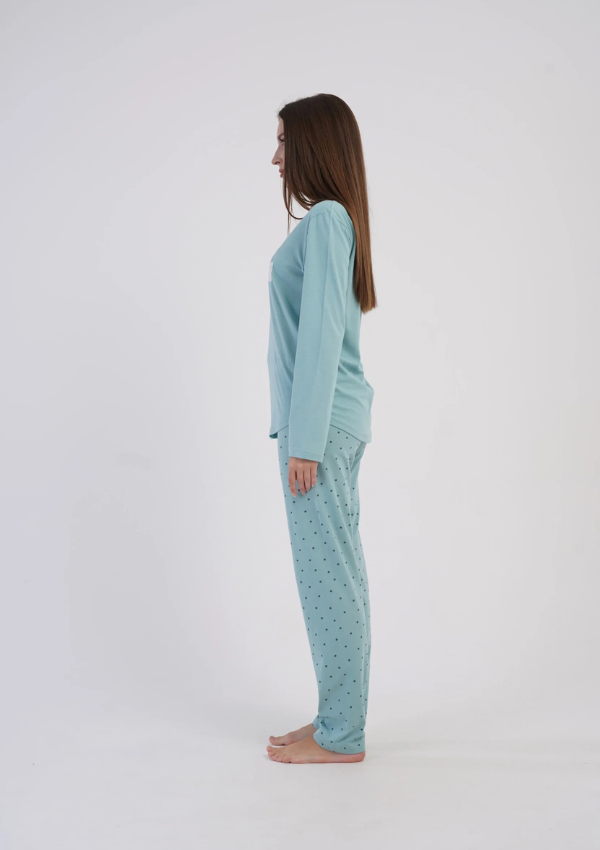 Piżama Damska Vienetta, Teal Aqua, Turkusowy, r. M-XXL