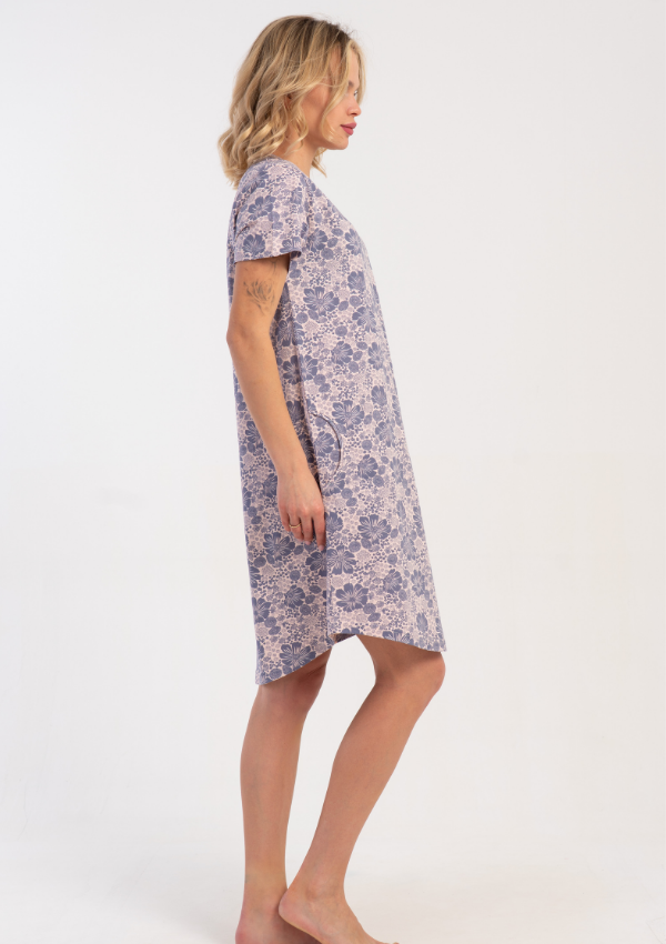 Koszula Nocna Vienetta Blue Garden, Niebieski, r. M-XXL