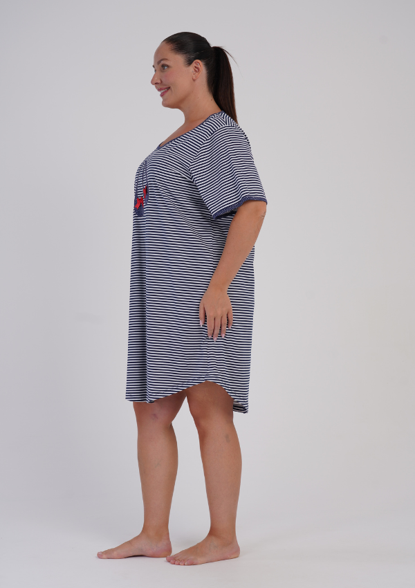 Koszula Nocna Damska Ballet Stripe, Granatowy, r. 1XL - 4XL