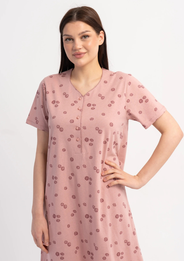 Koszula Nocna Vienetta Pink Floral, Różowy, r. M-XXL