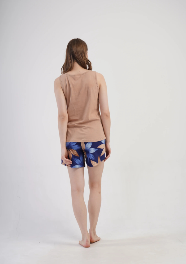 Piżama Damska Vienetta Caramel Flowers, Beżowy, 1XL-4XL