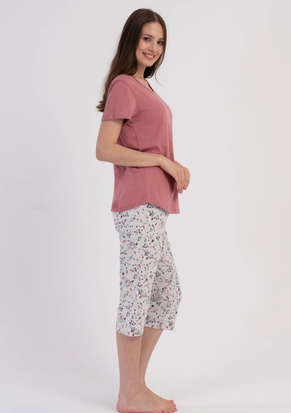 Piżama Damska Vienetta Pink Pattern, Różowy, r. M-XXL