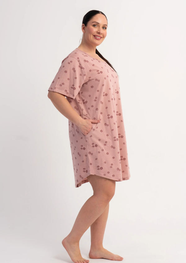 Koszula Nocna Damska Rose Meadow, Różowy, r. 1XL - 4XL