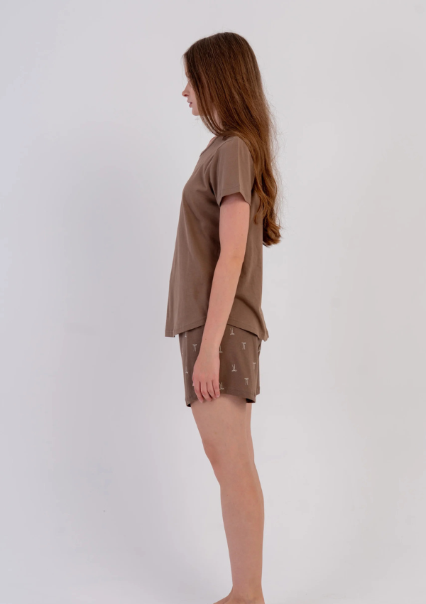 Piżama Damska Vienetta Chocolate Bow, Brązowy, S-XL