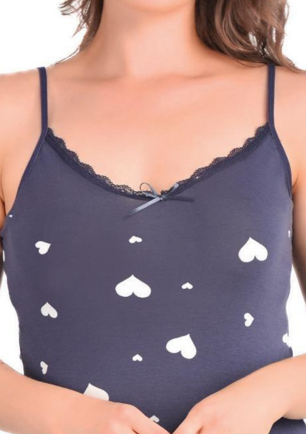 Piżama Damska Navy Hearts Set, Granatowy, M -2XL