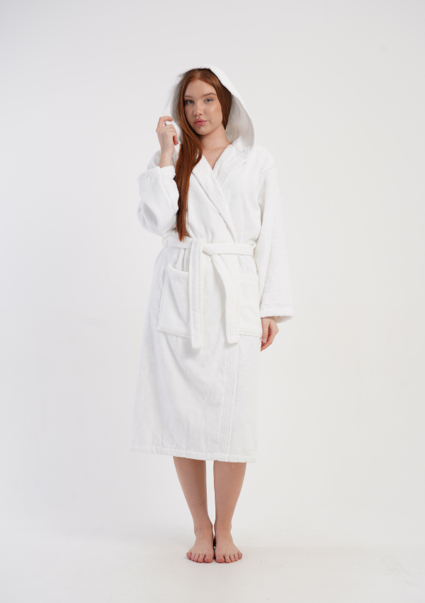 Szlafrok damski Vienetta White Dreams, Biały, r. M-XL