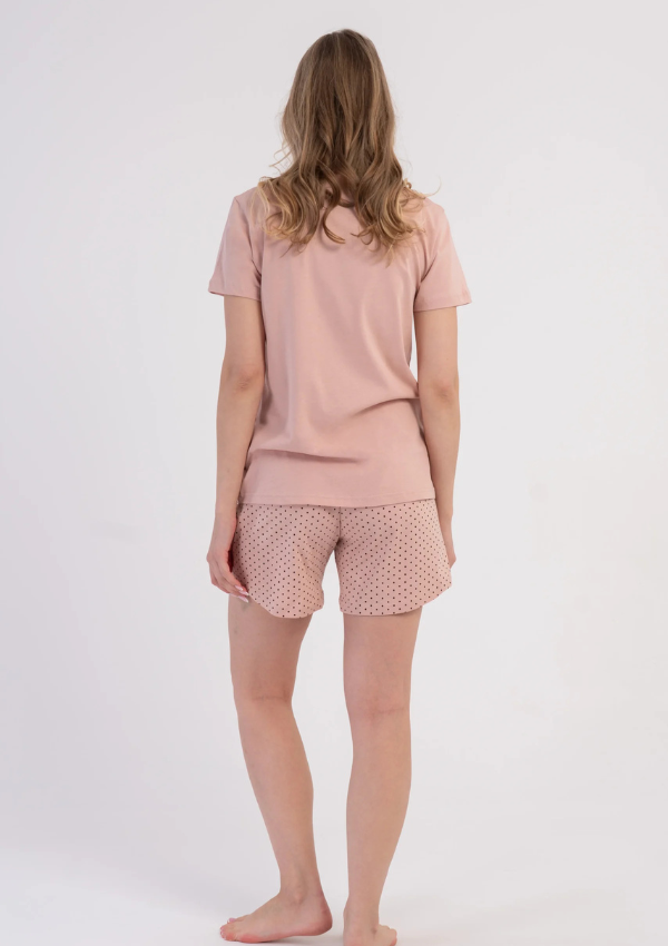 Piżama Damska Vienetta Pink Polka, Różowy, S -XL