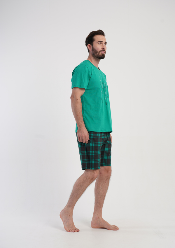 Piżama Męska Vienetta Green Lumber, Zielony, r. 1XL-4XL