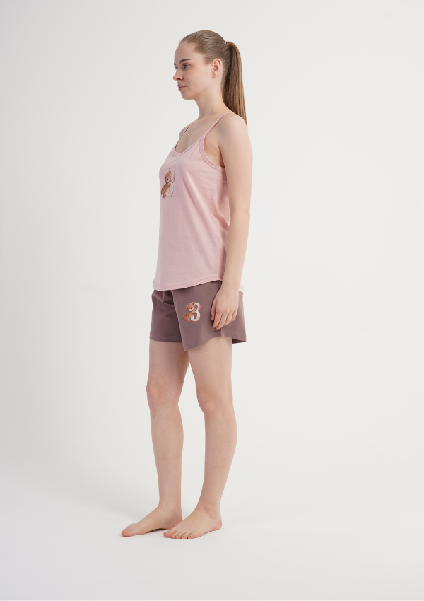 Piżama Damska Pink Bear, Różowy, S -XL