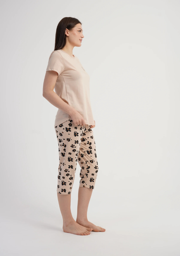Piżama Damska Vienetta Floral Harmony, Beżowy, r. L-XXL