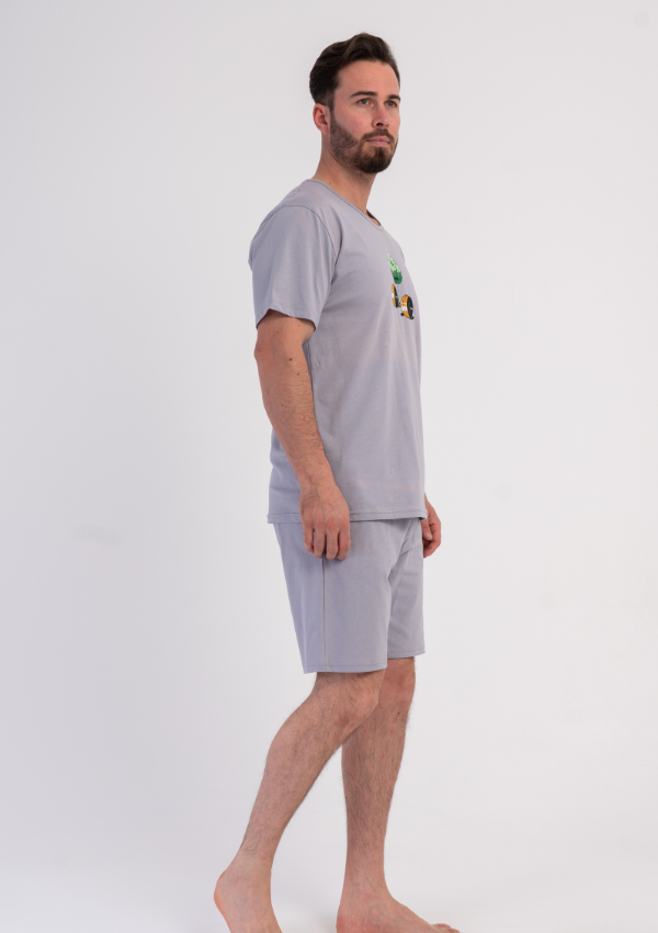Piżama Męska Vienetta Broccoli Power, Szary, r. S-XL