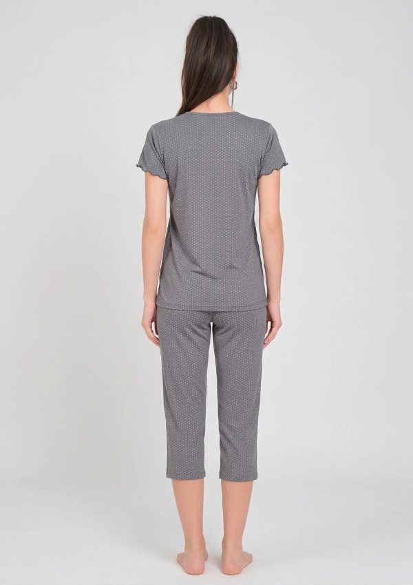 Piżama damska Silver Dots, Szary, r. M - 3XL