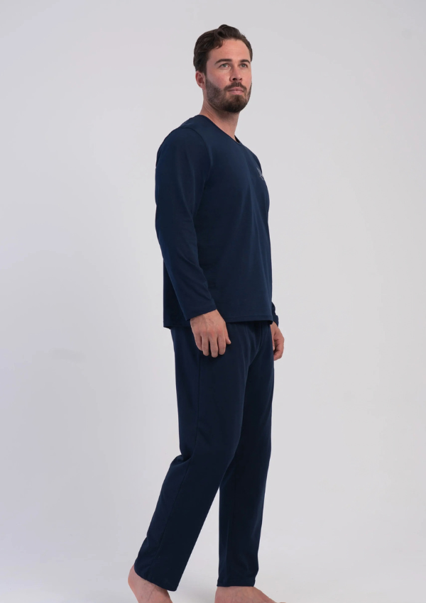 Piżama Męska Vienetta Navy Essential, Granatowy, r. M-XXL