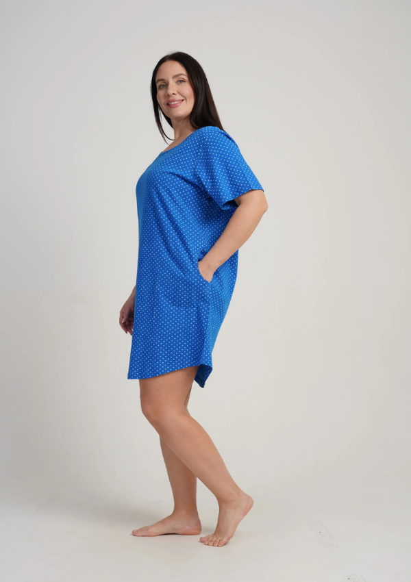 Koszula Nocna Damska Vienetta Navy Hearts, Niebieski, r. 1XL - 4XL