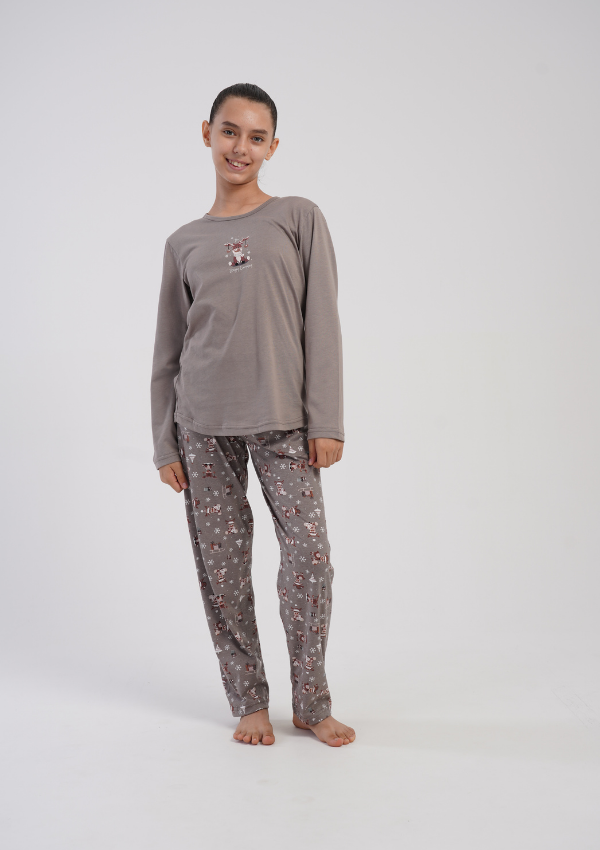 Piżama Dziecięca Vienetta Cozy Reindeer, Szary, r. 116-158