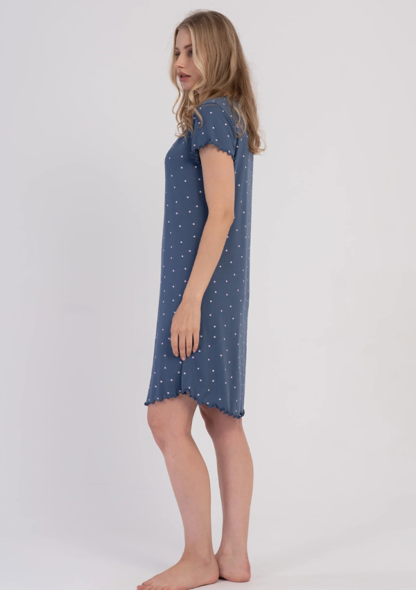 Koszula Nocna Vienetta Dot Elegance, Niebieski, r. M-XXL