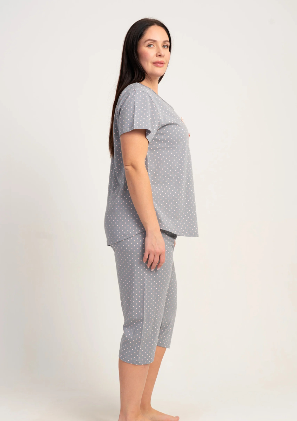 Piżama Damska Vienetta Blush Kitty, Szary, r. 1XL-4XL