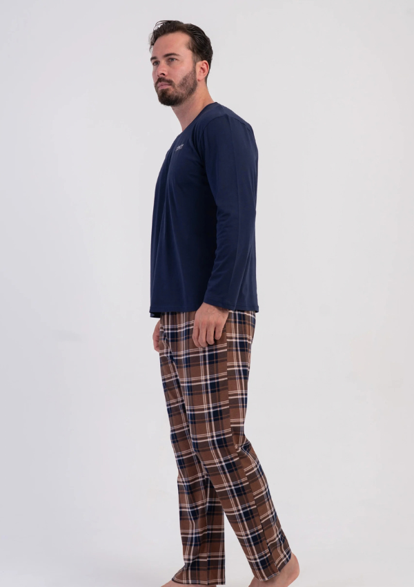 Piżama Męska Vienetta Chestnut Classic, Granatowy, r. M-XXL