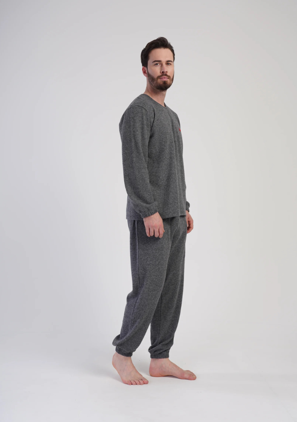 Piżama Męska Interlock Vienetta Grey Interlock, Szary, r. M-XXL