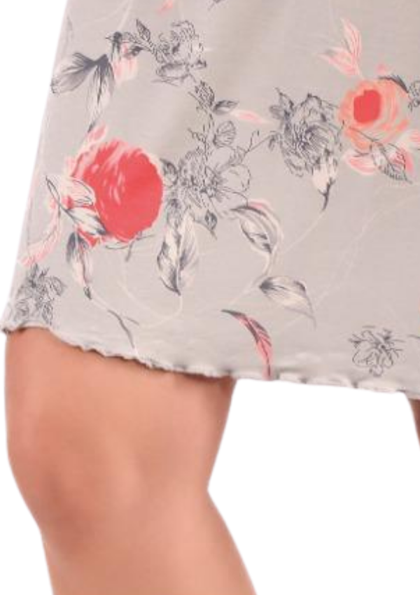 Koszula Nocna Taupe Floral, Szary, r. M - 3XL