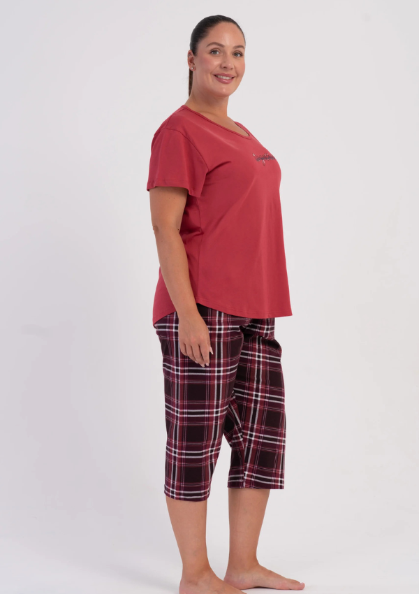 Piżama Damska Vienetta Together, Czerwony, r. 1XL-4XL