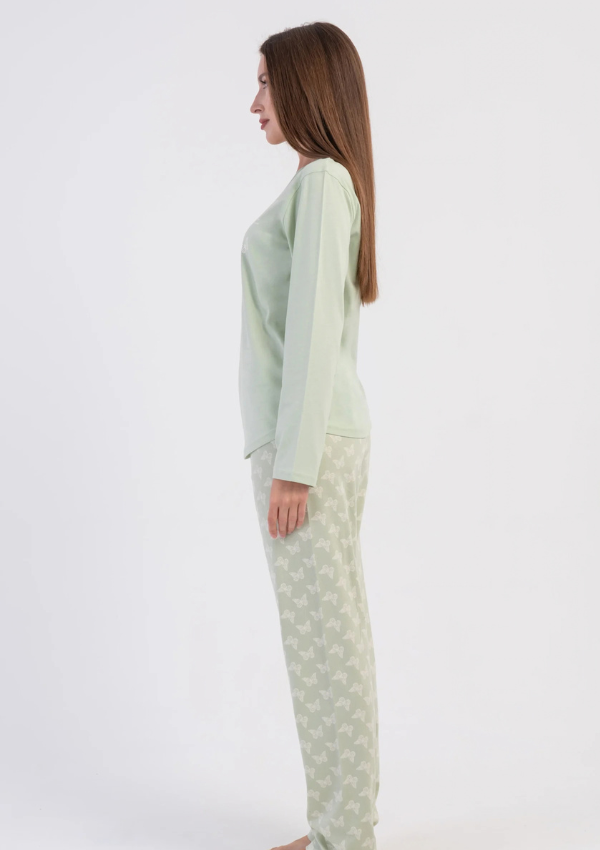 Piżama Damska Vienetta, Mint Butterfly, Zielony, r. M-XXL