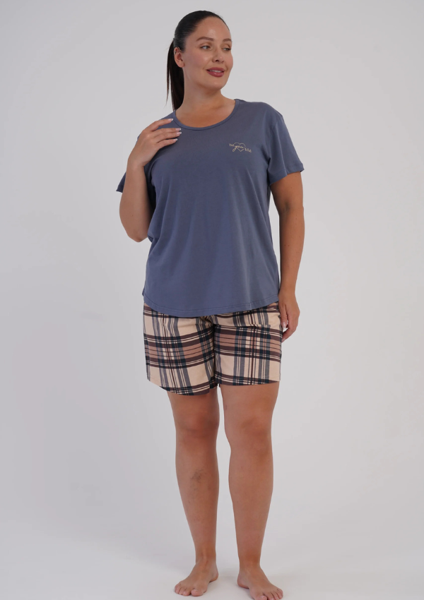 Piżama Damska Vienetta Blue Cabin, Niebieski, r. 1XL-4XL