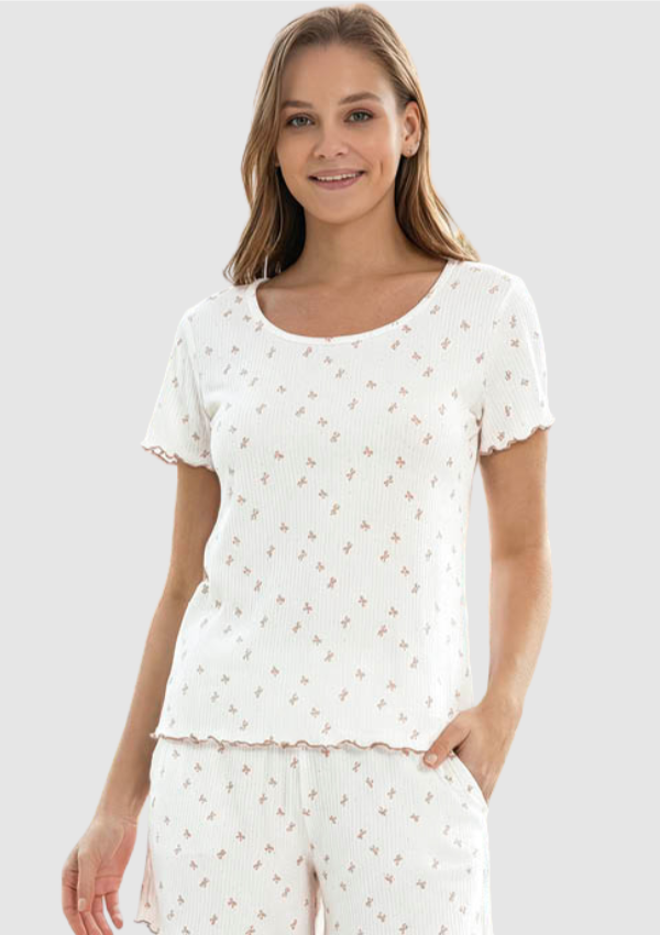 Piżama Damska Ecru Breeze, Ecru, M-XL