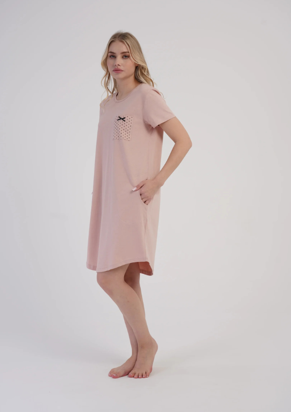 Koszula Nocna Vienetta Pink Pocket, Różowy, r. M-XXL