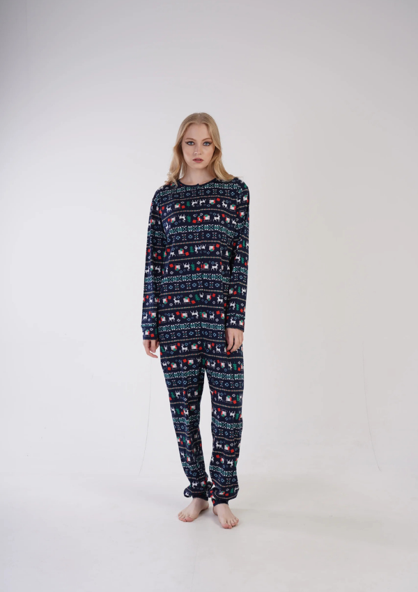 Kombinezon damski Vienetta Nordic Charm, Granatowy, r. S-XL