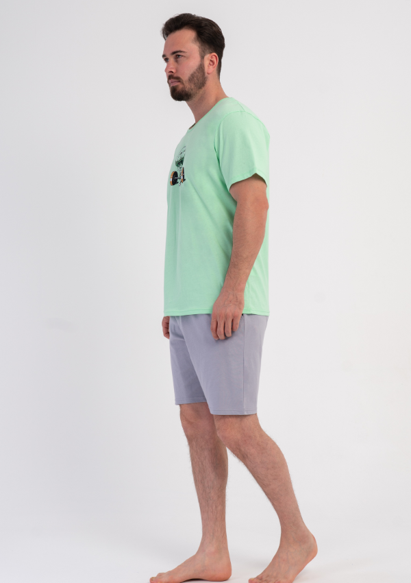 Piżama Męska Vienetta Broccoli Power, Zielony, r. S-XL